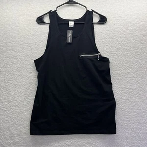 Modus Vivendi Tank Top Womens XL Black zipper Active Workout Gym Preppy Chore - Picture 1 of 12