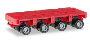 HO 1:87 Herpa # 53518 Goldhofer 4 ejes módulos de movimiento pesado (2 piezas) Rojo - Imagen 1 de 1