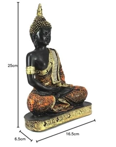 Polyresin Meditating Lord Buddha Showpiece 16.5 x 25 x 6.5 cm Multicolour - Picture 1 of 5