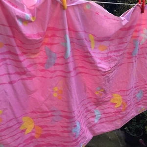 Vintage Pink cotton fabric Colour Box Mona arty curtain cut out pattern matisse - Picture 1 of 5
