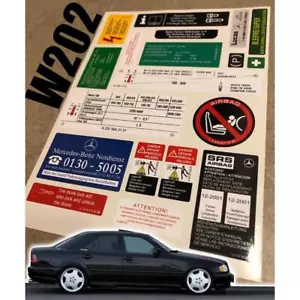 Decal Set Stickers For Mercedes-Benz W202 C Class All Models Best Quality - Picture 1 of 3