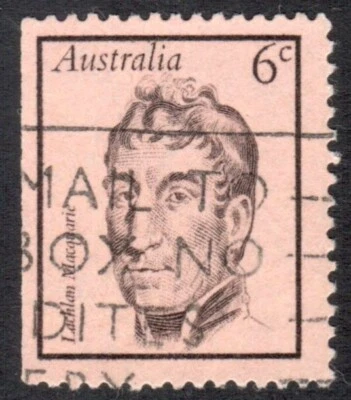 Австралийская марка Скотт 455 б/у 6c Лахлан Маккуори, известные австралийцы 1970 - Изображение 1 из 2