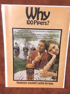 1968 "Why 100 Pipers?" Seagram's Print Ad - Picture 1 of 1