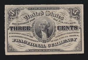 US 3c Fractional Currency Note FR 1226 Ch CU (12) - Picture 1 of 2
