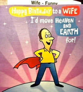 FUNNY WIFE Birthday Cards for My WIFE, Fun HAPPY BIRTHDAY Hallmark 15 Choices 91 - Picture 1 of 61