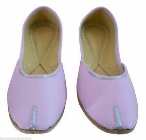 Damenschuhe Leder Größe US 7 Handgefertigte indische Loafer Jutties Pink...