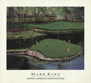 MARK KING Golf 25 x 27.5 Offset Lithograph 1993 Realism Brown, Green, Gray, Blac