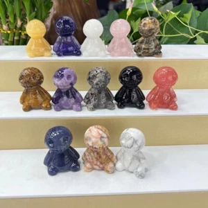 1pc  Natural mixed Quartz Carved crystal skull Reiki Healing ornament Random - Picture 1 of 8