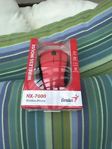 Mouse Wireless Optical Ambidextrous Scroll Wheel Genius Nx-7000 Red 1200 DPI - Picture 1 of 2
