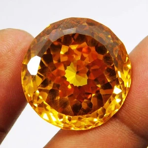 Natural 91.60 Ct Cambodian Yellow Zircon Round Cut Loose Gemstone " CERTIFIED " - Picture 1 of 6