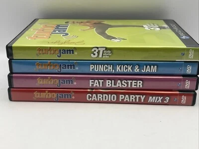 Lot Of 4 Beachbody turbo jam DVD Workout Videos with Chalene Foto 1 de 2