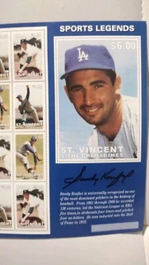 St. Vincent 1996 - SC# 2356 - Sandy Koufax Dodgers - Sheet of 16 Stamps. MLB - Picture 1 of 2
