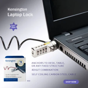Kensington Laptop Combination Notebook Cable Locker Security GIFT50 ID LL01 - Imagen 1 de 8