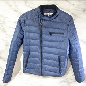 Kenneth Cole Mens Down Puffer Asymmetrical Zip Moto Jacket Size Small - Picture 1 of 9