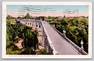 1920 Pasadena CA Colorado Street Bridge over Arroyo Seco Suicide Bridge Postcard - Imagen 1 de 3