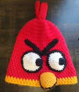 Hand Crocheted Angry Birds Beanie Cap Winter Hat Youth  - Picture 1 of 4