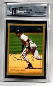 SIGNED 1999 Topps Barry Bonds #395 GAI Authentic - Picture 1 of 1
