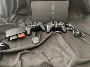 Sony PlayStation 2 Bundle PS2 Black Console System Tested Works - Picture 1 of 4