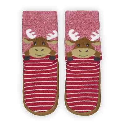 Jumping Beans Reindeer Moose Slipper Socks Slippers Baby Boy 12-24 Months - Image 1 of 2