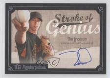 2007 UD Masterpieces Stroke of Genius Tim Lincecum #SG-TL Rookie Auto RC