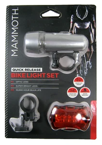 Mammoth Quick Release Bike Light Set Front & Rear - Picture 1 of 3
