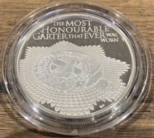 Diamond Jubilee 1oz Silver Proof Queens 2012 £5 Royal Visits Garter St Helena - Picture 1 of 2
