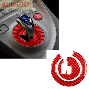 2×Red Carbon Fiber Center Console Gear Shift Box Trim For Toyot@ Prius 2012-2015 - Picture 1 of 9