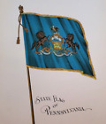 1912 Color Print State Flag Of Pennsylvania Coat Of Arms Commonwealth Adapt 1778