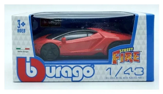 Lamborghini Centenario 100 anni rossa modellismo 1:43 Burago Bburago Street Fire - Immagine 1 di 1