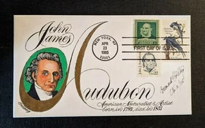 John James Audubon Goldberg Hand Painted Cover FDC 2 of 115 - Picture 1 of 2