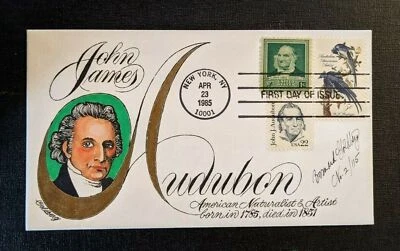 John James Audubon Goldberg Hand Painted Cover FDC 2 of 115 - Image 1 of 2