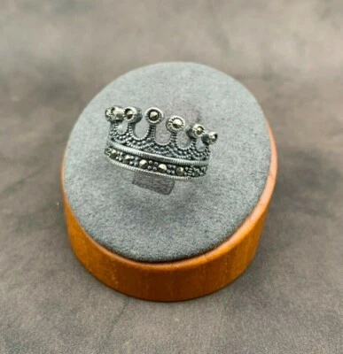 Anillo corona piedra marcasita plata de ley 925. Mujer. Anillo mujer. Queen Crown Foto 1 de 4