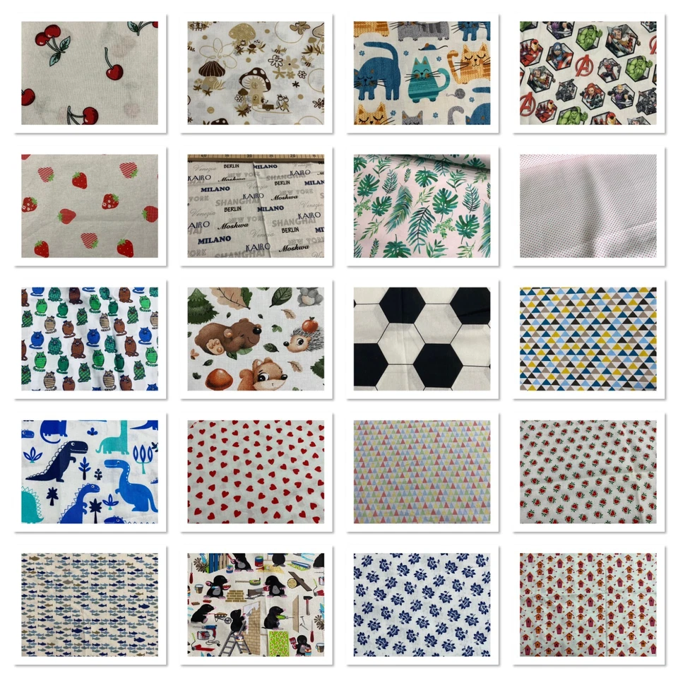 Stoffreste Stoffe Patchworkstoffe weiß 100% Baumwolle Reste 25x25cm 29 Varianten - Bild 1 von 1