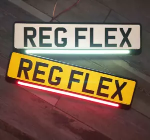 Number Plate Surround Holder Frame LED DRL Stop Brake Fog Reverse Light REGFLEX - Picture 1 of 18
