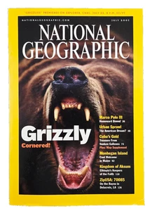 GRIZZLY BEAR ATTACK INCIDENT STORIES JULY 2001 NATIONAL GEOGRAPHIC MAGAZINE - Picture 1 of 4