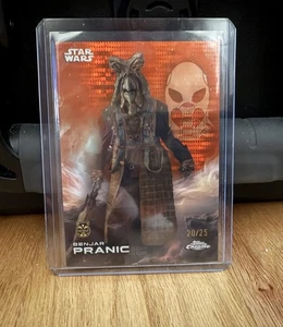 2025 Topps Chrome Star Wars Benjar Pranic Debut Orange Refractor 20/25 - Picture 1 of 3