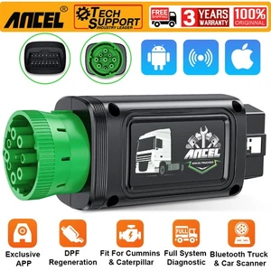 ANCEL HD110 Bluetooth OBD Scanner Diesel Heavy Duty Truck Diagnostic DPF Regen - Picture 1 of 11