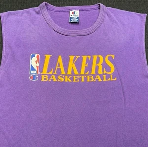 Vintage 1990's Champion Los Angeles Lakers NBA Basketball Practice Tank Shirt XL - Picture 1 of 9