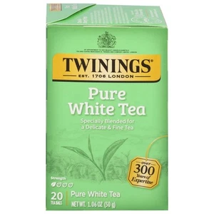 Twinings White Tea 20 Count Light Delicate Flavor Low Caffeine Antioxidant Be... - Picture 1 of 6