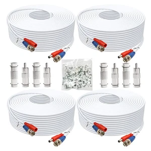 150ft 4 Pack BNC Video Power Cable for CCTV Systems - Includes 8 BNC Adapters... - Picture 1 of 7