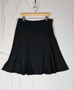 Vintage Norton McNaughton Black Size 12 Flare Midi Skirt Professional Business  - Picture 1 of 6