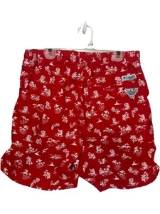 Columbia PFG Fishing Swim Trunks Shorts Mens Sz Med. Red Lined - Picture 1 of 11