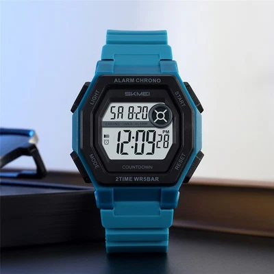 Men's Outdoor Sports Watch Student Digital Wristwatch Waterproof Multifunctional - image 1 of 4