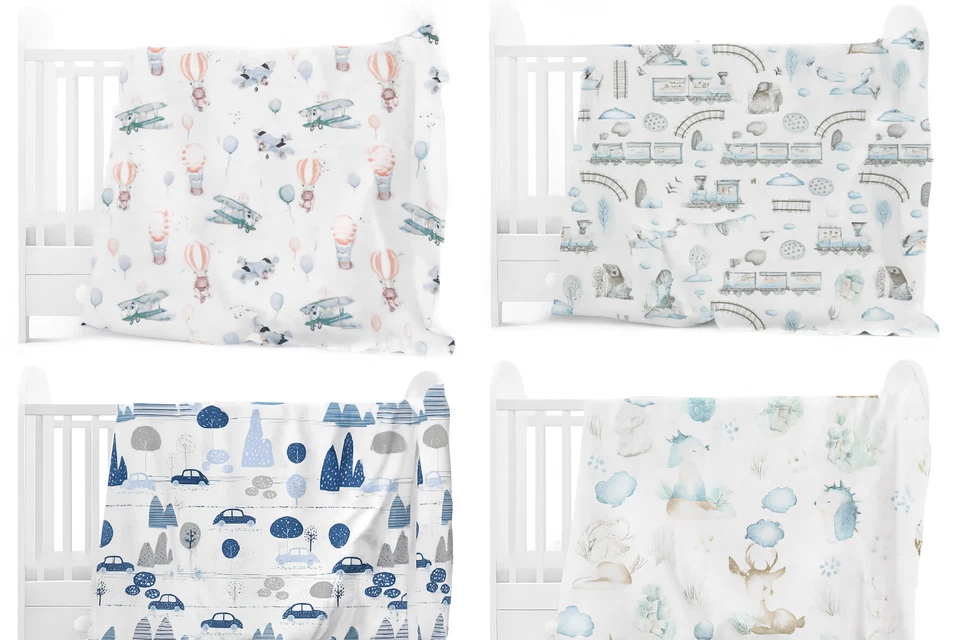 Комплект постельного белья для детской кроватки из 2 предметов — пододеяльник 120x90 см — 100% хлопок - Изображение 1 из 1