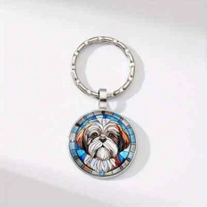 Shih Tzu Dog Animal Pet Lover Handmade Fashionable Keyring Handcrafted Gift - Picture 1 of 1