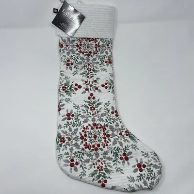 Lauren Ralph Lauren Holly Christmas Stocking 10x22" - Image 1 of 4