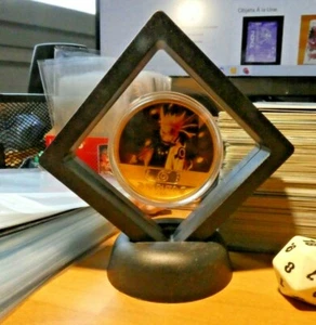 NARUTO ANIME GOLD METAL COIN CARD CARTE MEDAL PIECE WITH DISPLAY 2 NEUF MINT - Bild 1 von 8