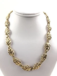 Collar vintage firmado con eslabones de hoja dorada de 16,5" Pat 4.774.743 - Imagen 1 de 4