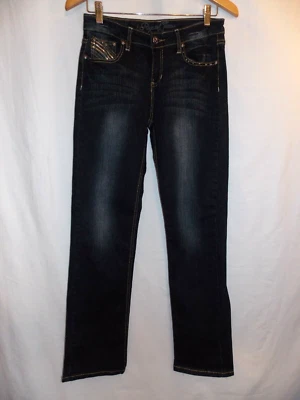 Pantalones de mezclilla elásticos lavados oscuros para niñas jóvenes talla 16 entrepierna 31" Foto 1 de 4