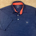 Ralph Lauren Chaps Polo Shirt Large Golf Solid Navy Blue Short Sleeve Mens